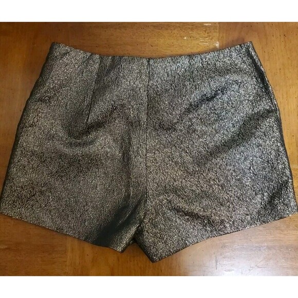 Do + Be Gold Shiny Shorts Flat Front Dressy High Waist Size Small Going Out Y2K - Picture 2 of 7